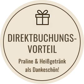 Zum Direktbuchungs-Vorteil Praline und Heißgetränk als Dankeschön