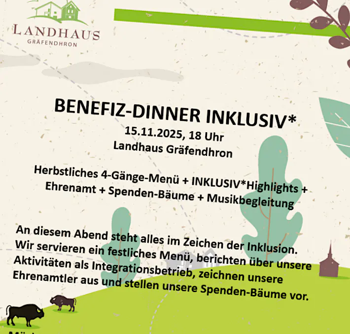 Benefiz-Dinner-Inklusiv im Landhaus Gräfendhron